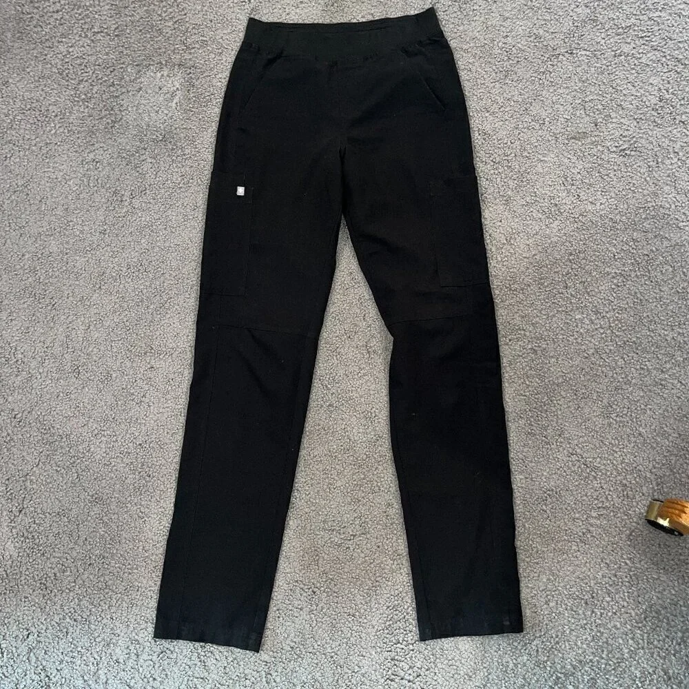 FIGS Technical Limited Edition Slim Axim Cargo Scrub Pants Black Men's XS Tall